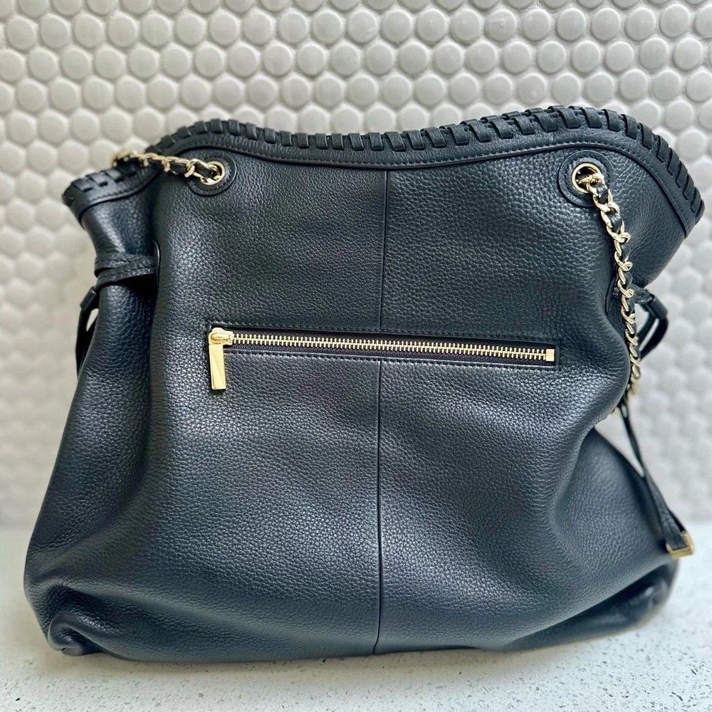 Tory Burch Thea Slouchy black leather handbag Large 14X16" - Picture 2 of 4